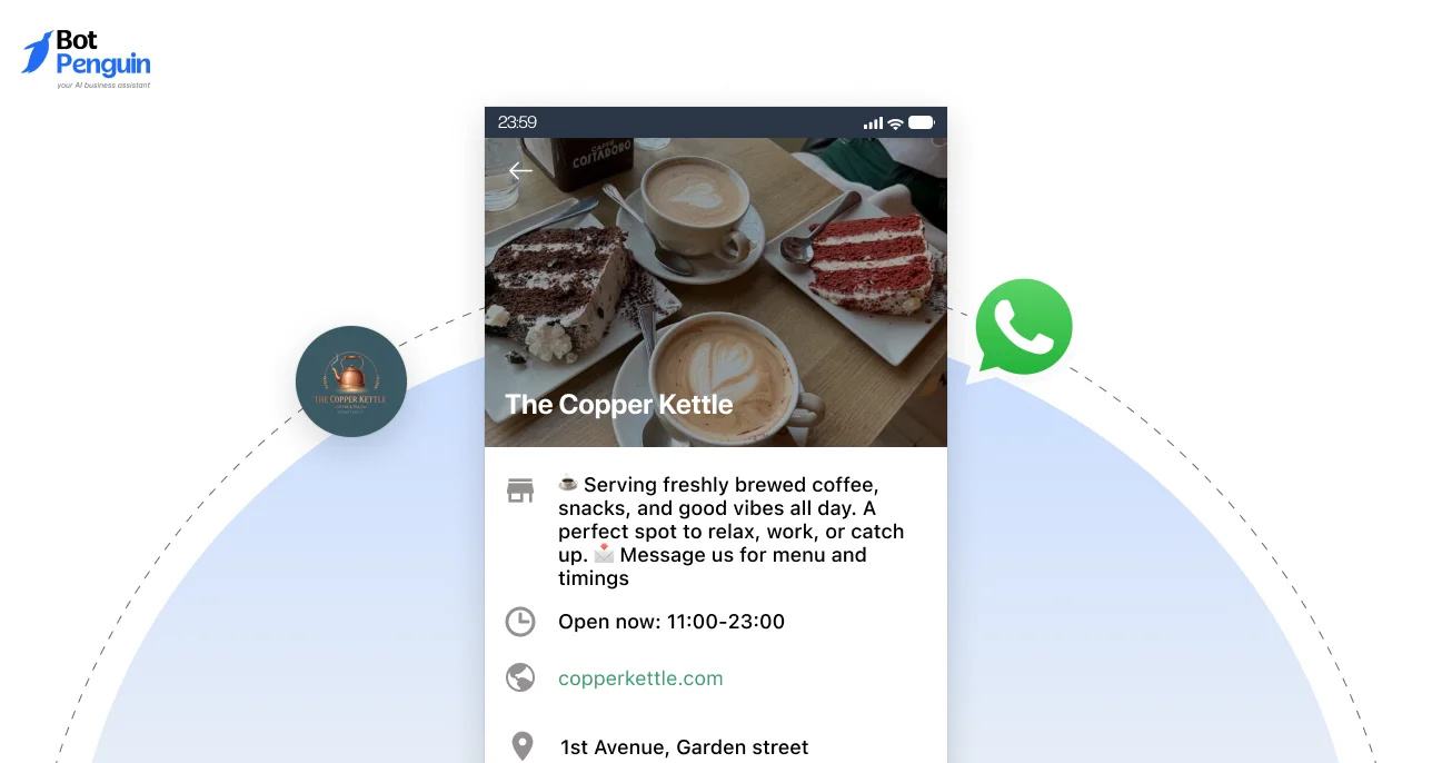 WhatsApp Business description for cafes